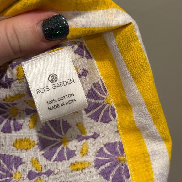 Ros Garden Sleeveless Floral Midi Dress Purple Yellow Stripe Sml Boho Feminine - Picture 10 of 12